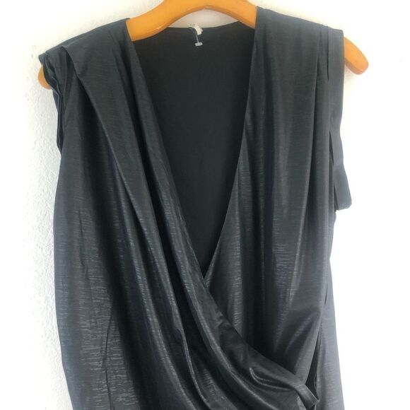 IRO metallic black Shelley sleeveless ruched dress size 3 - Picture 3 of 9